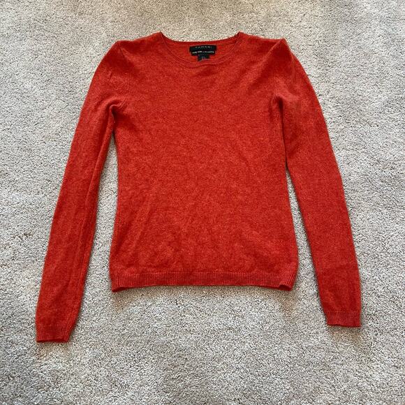 Tahari Women's Pure Luxe 100% Cashmere Rust Crewneck Sweater Size S - Picture 7 of 9
